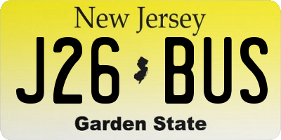 NJ license plate J26BUS