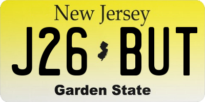 NJ license plate J26BUT