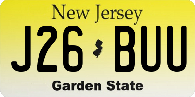 NJ license plate J26BUU