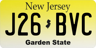 NJ license plate J26BVC