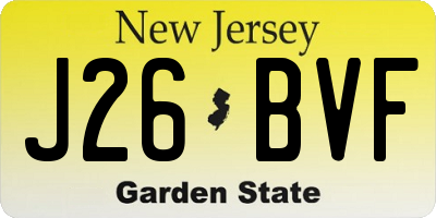 NJ license plate J26BVF