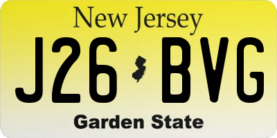 NJ license plate J26BVG