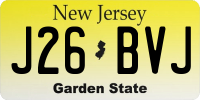 NJ license plate J26BVJ