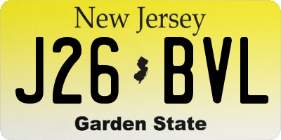 NJ license plate J26BVL