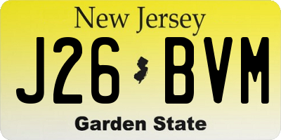 NJ license plate J26BVM