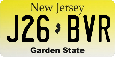 NJ license plate J26BVR