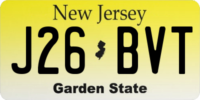 NJ license plate J26BVT