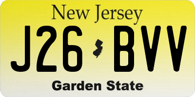 NJ license plate J26BVV