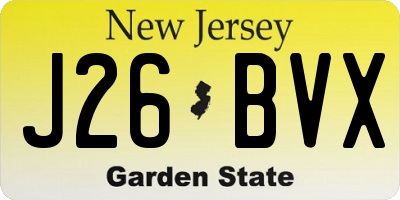 NJ license plate J26BVX