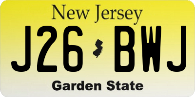 NJ license plate J26BWJ