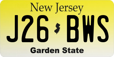 NJ license plate J26BWS