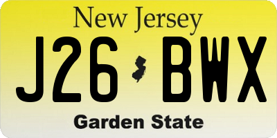 NJ license plate J26BWX