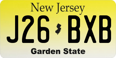 NJ license plate J26BXB