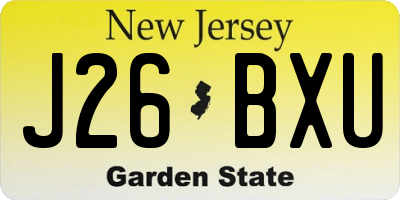 NJ license plate J26BXU