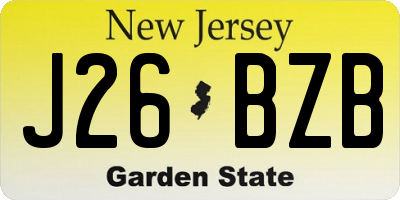 NJ license plate J26BZB