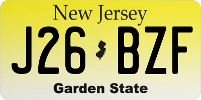 NJ license plate J26BZF