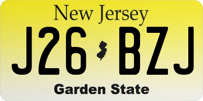 NJ license plate J26BZJ