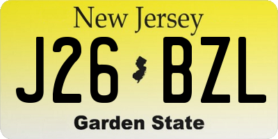 NJ license plate J26BZL