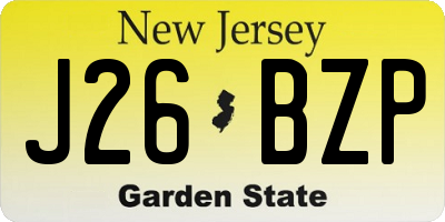 NJ license plate J26BZP