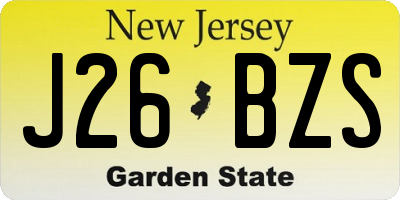 NJ license plate J26BZS