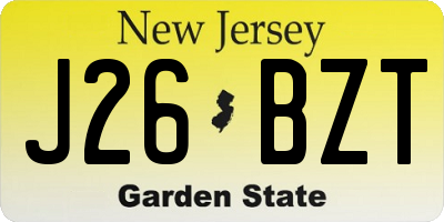 NJ license plate J26BZT