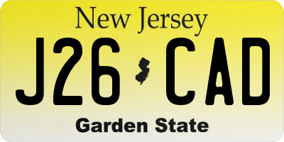 NJ license plate J26CAD