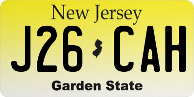 NJ license plate J26CAH