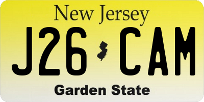 NJ license plate J26CAM