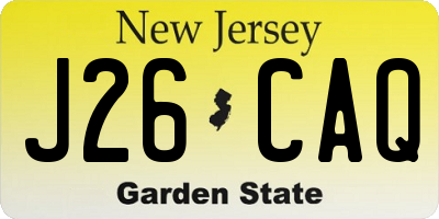 NJ license plate J26CAQ
