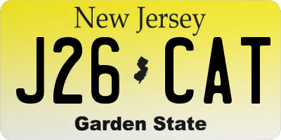 NJ license plate J26CAT