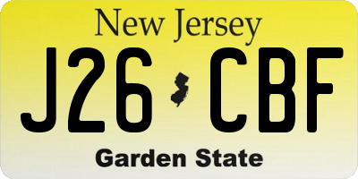 NJ license plate J26CBF