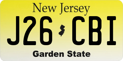 NJ license plate J26CBI