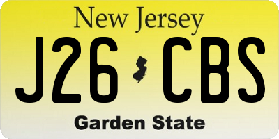 NJ license plate J26CBS