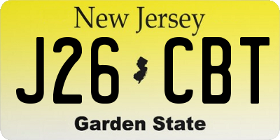 NJ license plate J26CBT