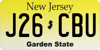 NJ license plate J26CBU