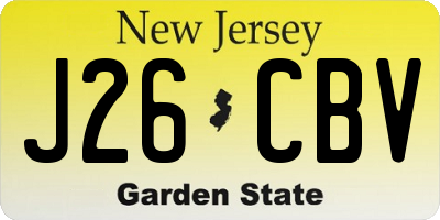 NJ license plate J26CBV