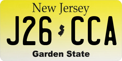 NJ license plate J26CCA