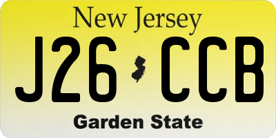 NJ license plate J26CCB