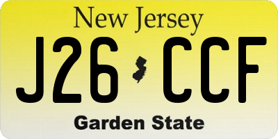 NJ license plate J26CCF