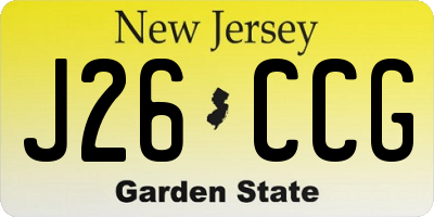 NJ license plate J26CCG