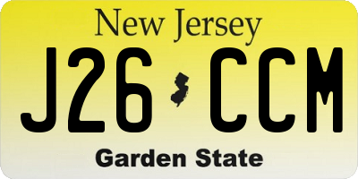 NJ license plate J26CCM