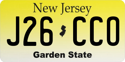 NJ license plate J26CCO