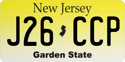 NJ license plate J26CCP