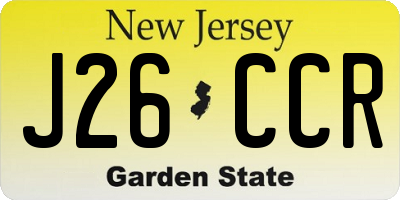 NJ license plate J26CCR