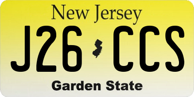 NJ license plate J26CCS