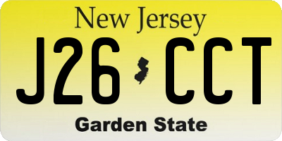 NJ license plate J26CCT