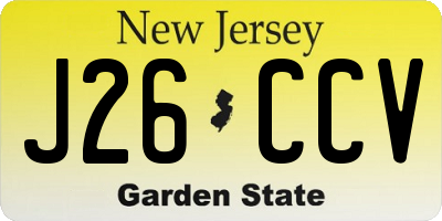 NJ license plate J26CCV