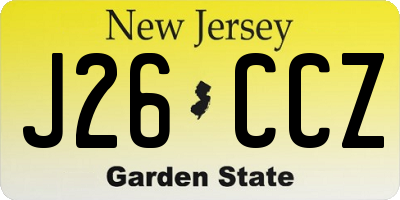 NJ license plate J26CCZ