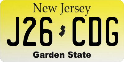 NJ license plate J26CDG
