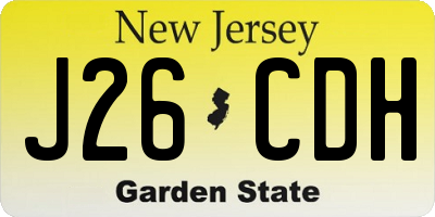 NJ license plate J26CDH